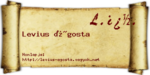 Levius Ágosta névjegykártya